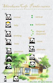 Shirokuma Cafe-panda  cursor set