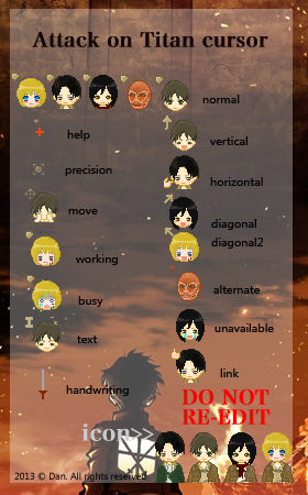 Attack on Titan cursor set