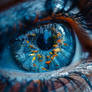 Tiny fishes swimming in the water of blue eye