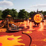 Solar system themed amusement park