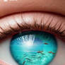 Fishes swim in the eye like in water
