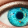 Fishes swim in the eye like in water