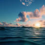 Sea, sky and sun inside the eye