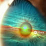 Sea, sky and sun inside the eye