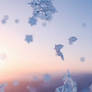 Falling big fractal snowflakes. Ai video