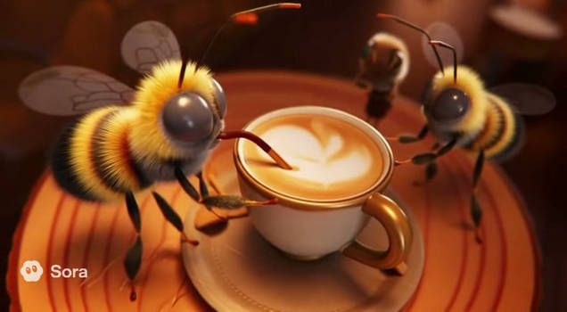 Coffee house for bees. Ai video