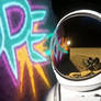 Astronaut and graffiti on the Moon. Ai