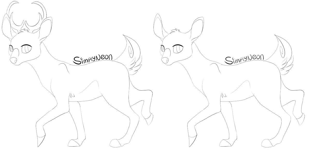 FREE! Chibi Deer Lineart by SimplyNeon on DeviantArt