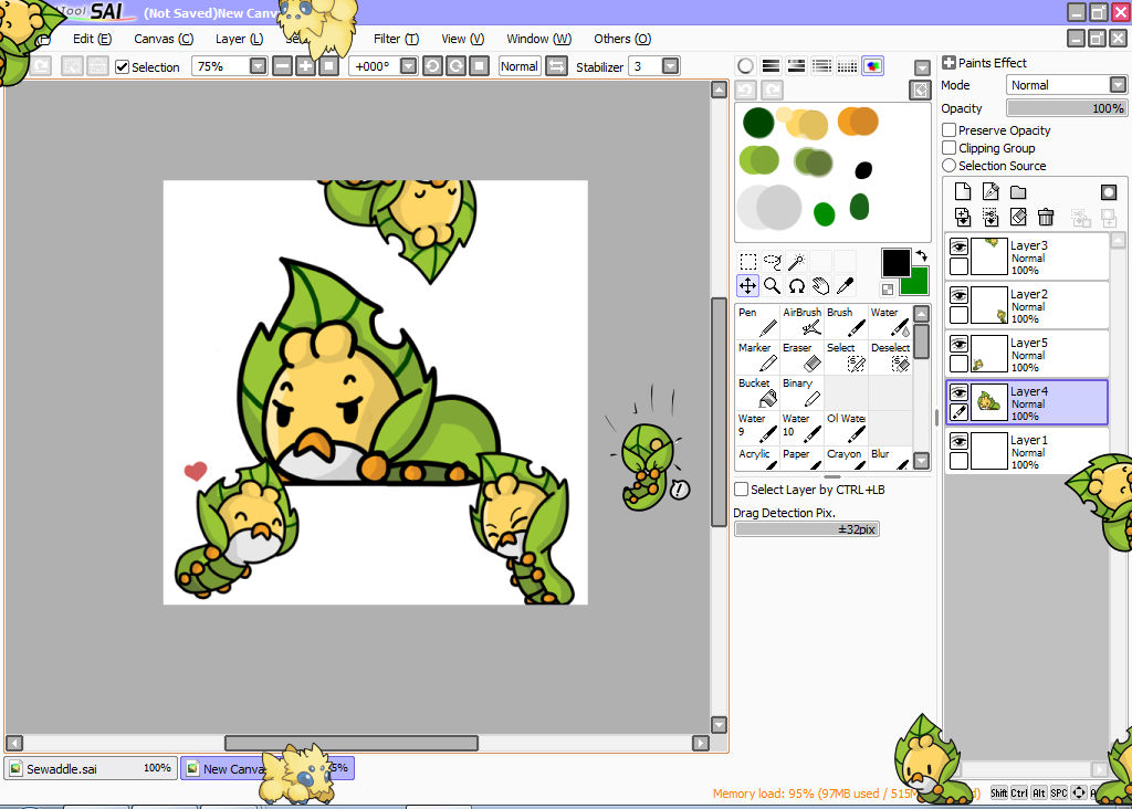 Sewaddle Shimeji by KinaMaaka on DeviantArt