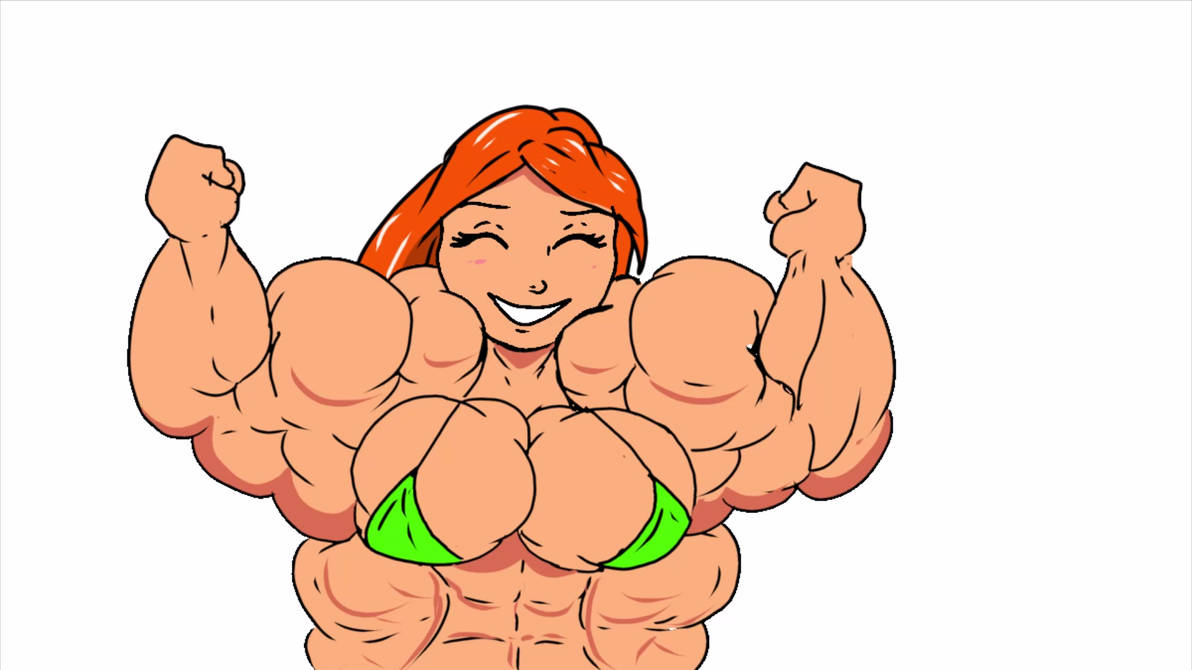 Female muscle growth animations