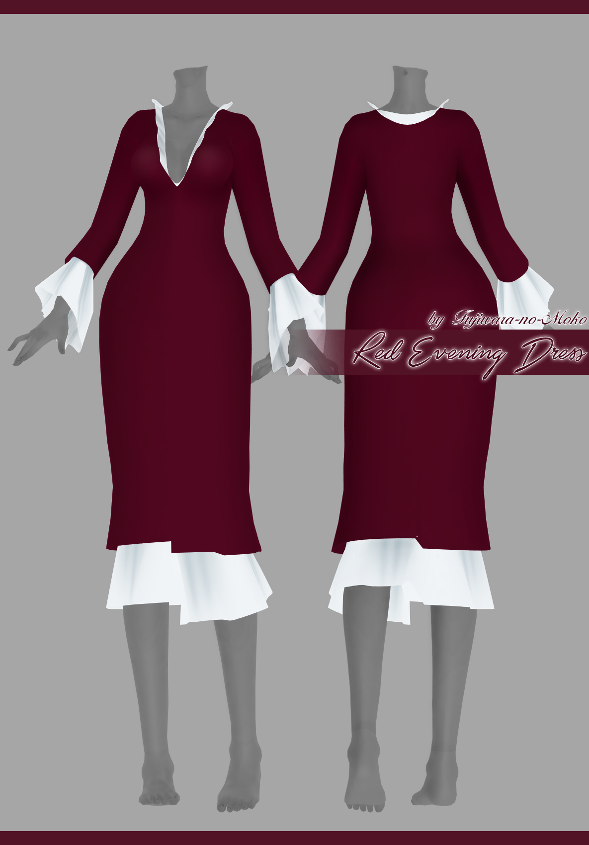 Red Evening Dress [Download] by Fujiwara-no-Moko on DeviantArt