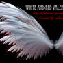 White and Red Fractal Valentine Wings