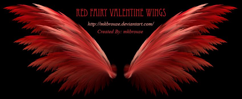 Red Fairy Valentine Fractal Wings