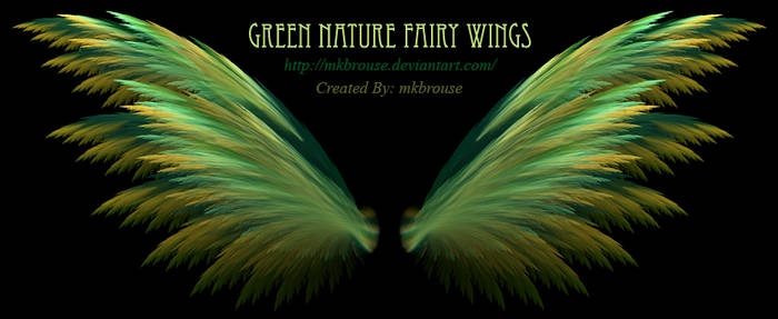Green Nature Fairy Fractal Wings