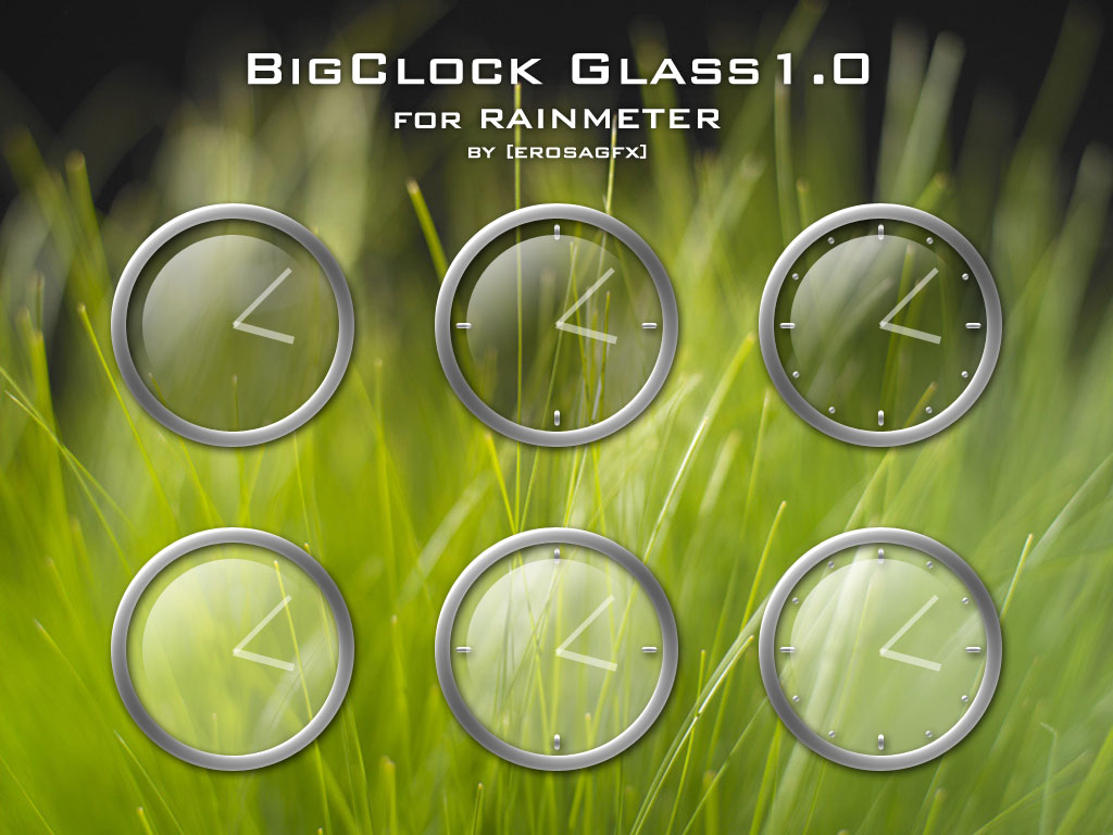 BigClock Glass for rainmeter