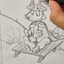 Zorori is fishing - speed drawing-NoAi