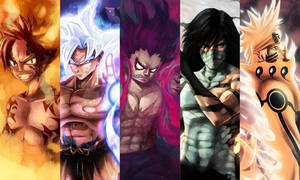 Natsu Naruto Goku Luffy Ichigo By Mathew06 On Deviantart