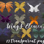 FANTASY TRANSPARENT WINGS ELEMENTS PACK PNGS