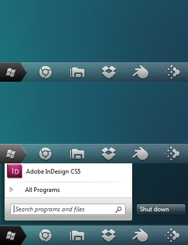 Flat Black Windows 7 Start Orb