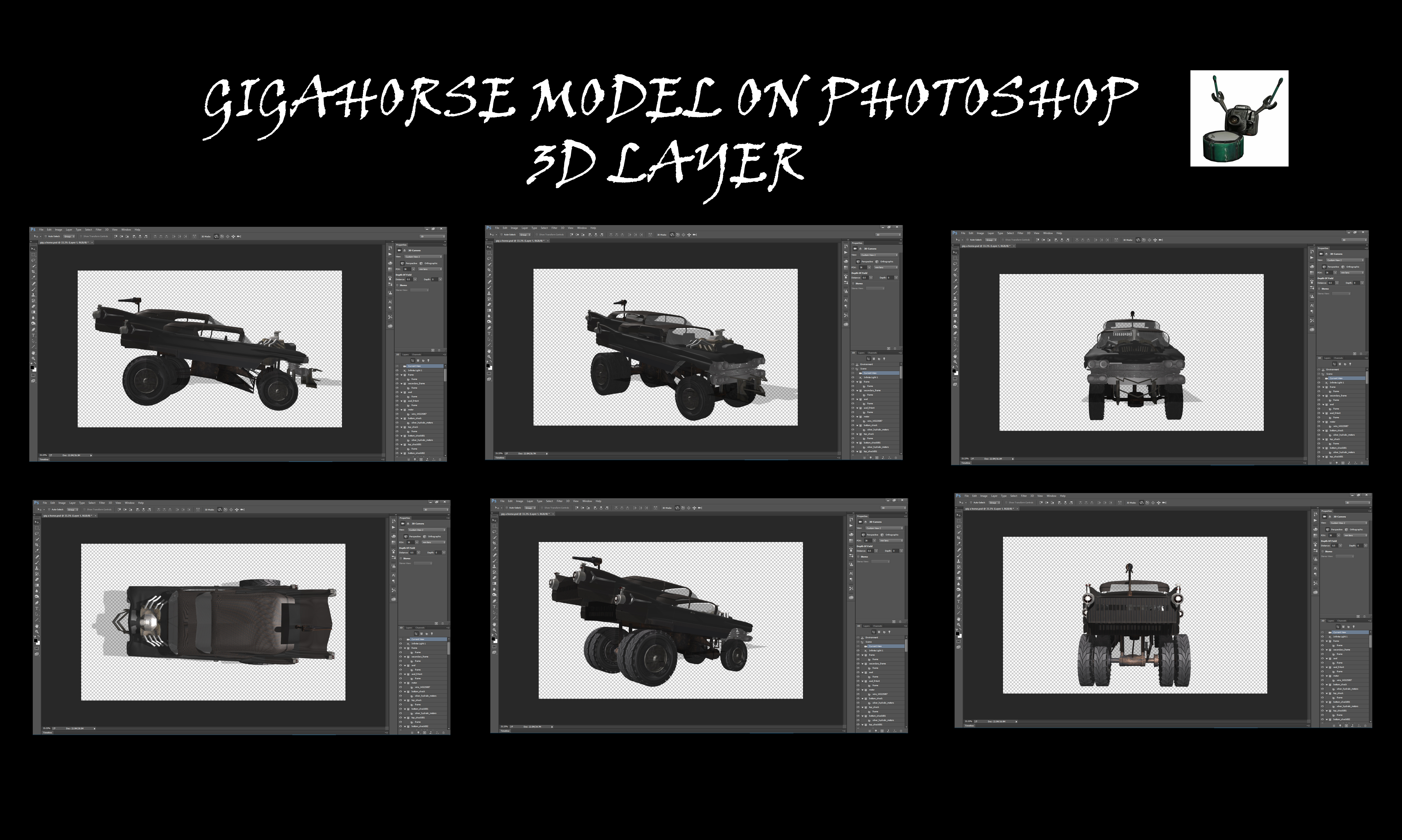Gigahorse on Photoshop CC 3D Layer by Arthur-Ramsey