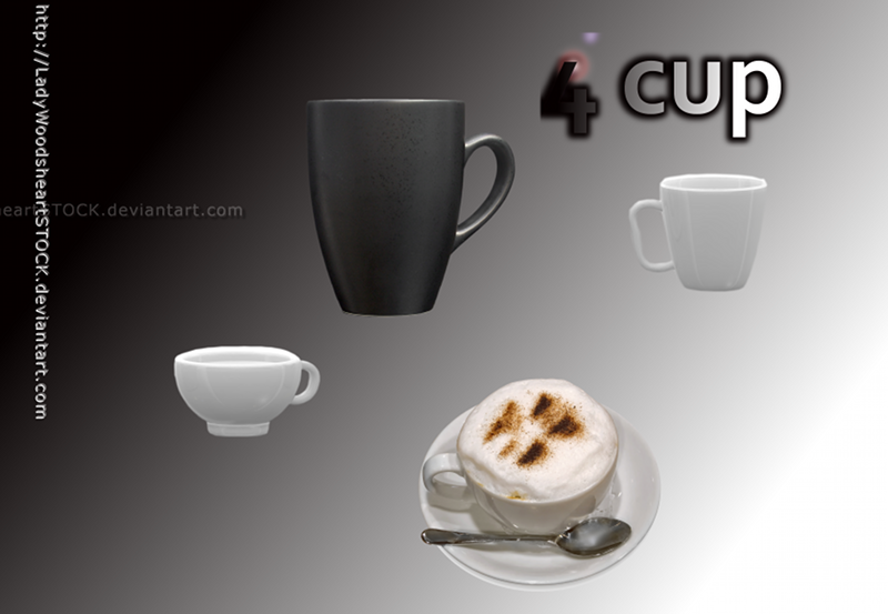 Coffe tea cup set PSD by LadyWoodsheartSTOCK