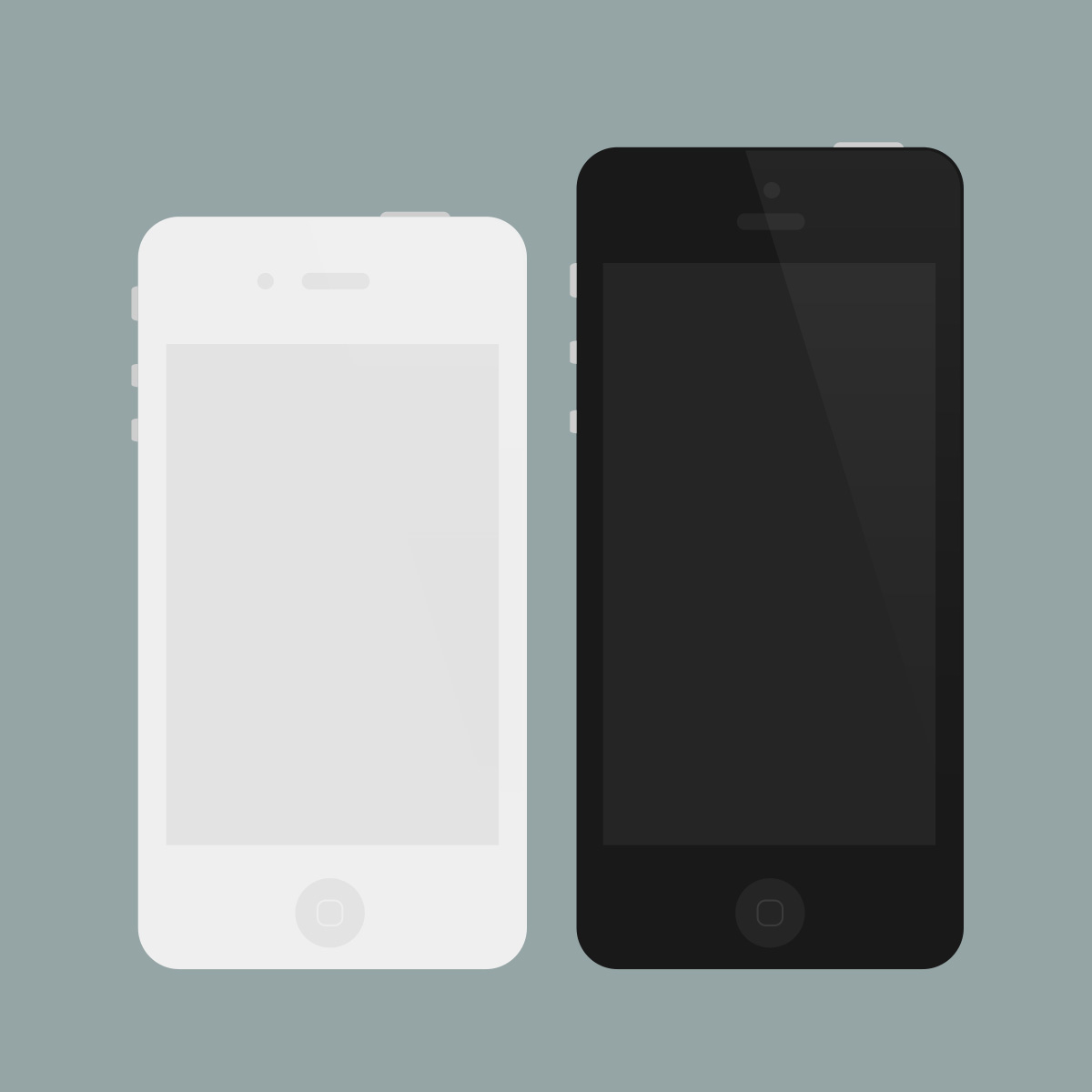 Flat iPhone 4/5 Mockups (PSD)