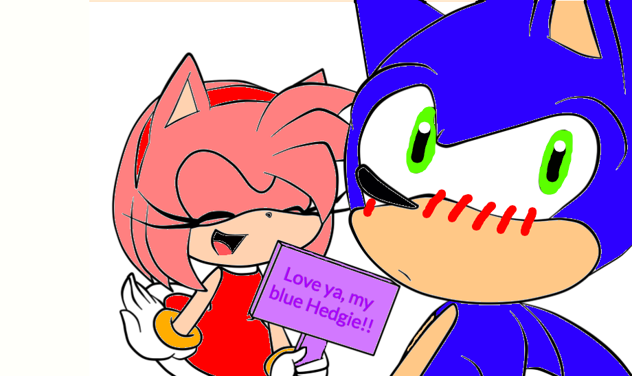 Sonic and Amy Coloured Line Art by Gabixlol on DeviantArt