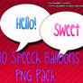10 Speech Balloons PNG Pack
