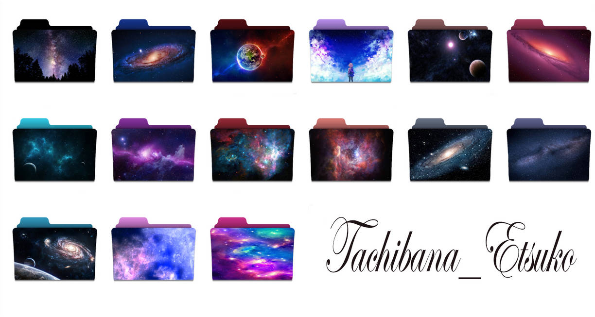Galaxy Folder Icon Pack by Tachibanaetsuko on DeviantArt