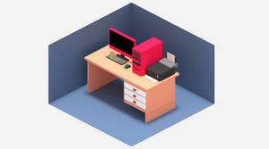 Computer Desk in isometry