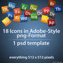 Adobe Style Icons + Template