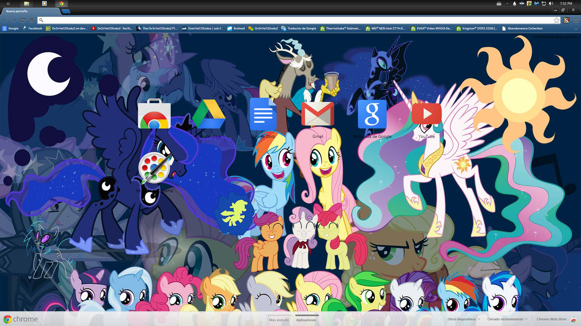 [13] MLP FiM Theme for CHROME (1366x768) by Ov3rHell3XoduZ on DeviantArt