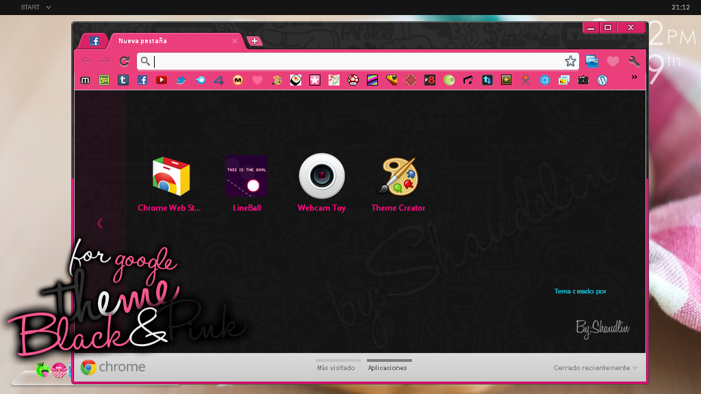 Theme.GoogleChrome.Black and Pink