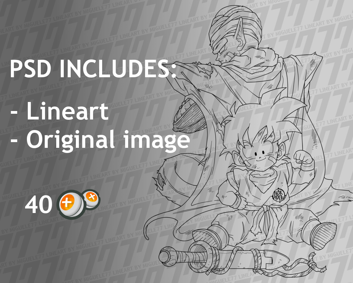 Gohan and Piccolo - Lineart by Miguele77 on DeviantArt