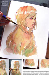 Create a Whimsical Watercolor Portrait: Female