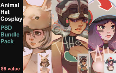 Animal Hat Cosplay PSD File Bundle