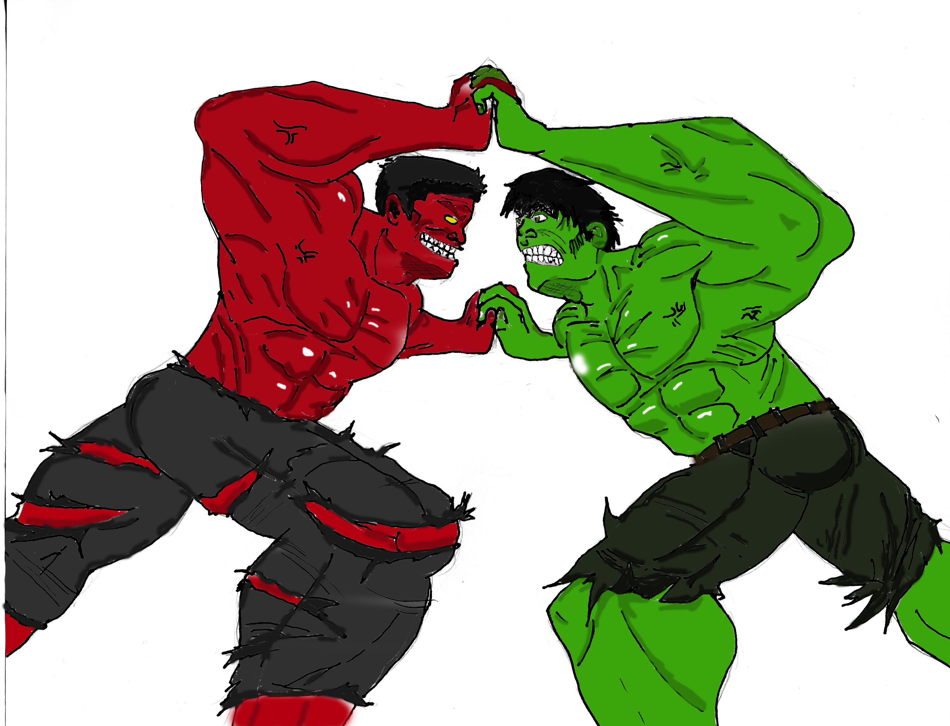Red Flash Art - The Hulk Portrait Drawing