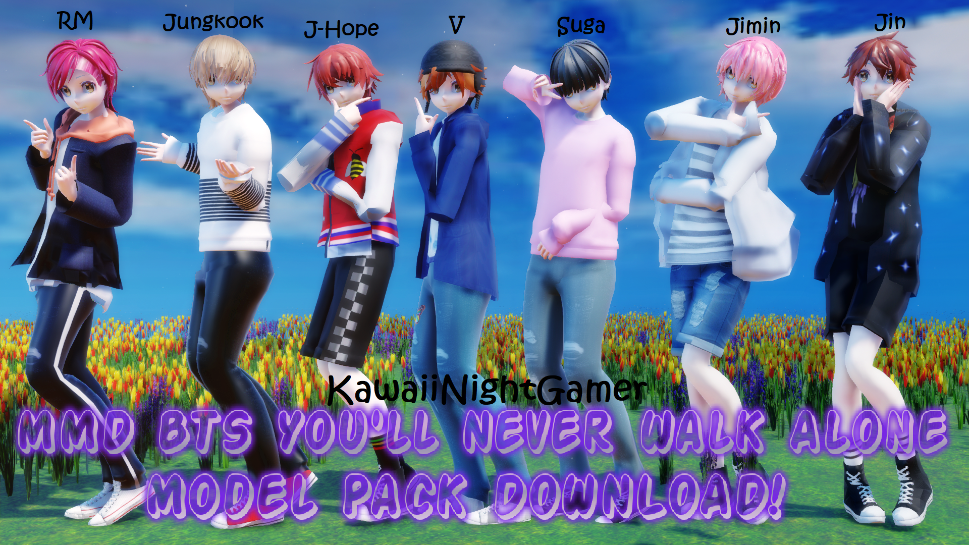 wallpapers Spring Day Bts Cartoon Wallpaper mmd bts spring day model pack dl by