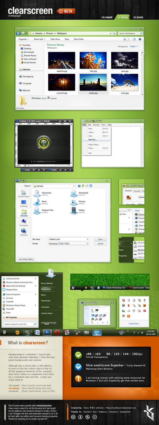 Clearscreen Sharp for Windows7 by K-Johnson