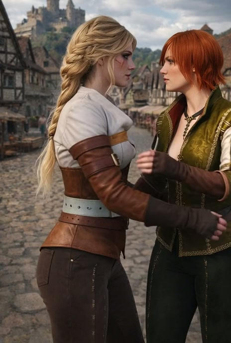 Ciri and Shani (Witcher 3) kiss #2 by KixiRajki on DeviantArt