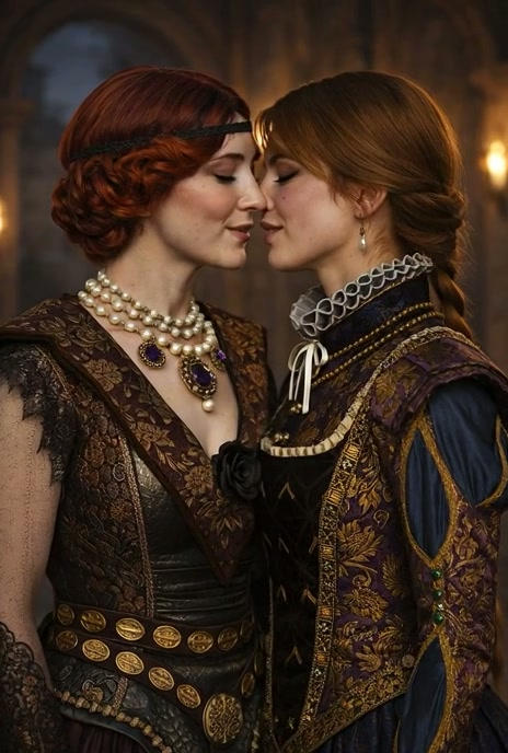Orianna and Anna Henrietta (Witcher 3) kissing by KixiRajki on DeviantArt