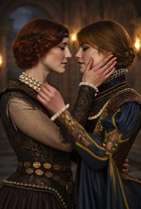 Orianna and Anna Henrietta (Witcher 3) kissing 2 by KixiRajki on DeviantArt