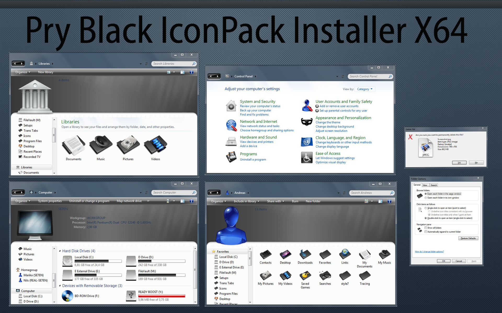 PryBlack iconPack Top Inst X64