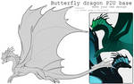 Butterfly dragon P2U lineart by Laghrian