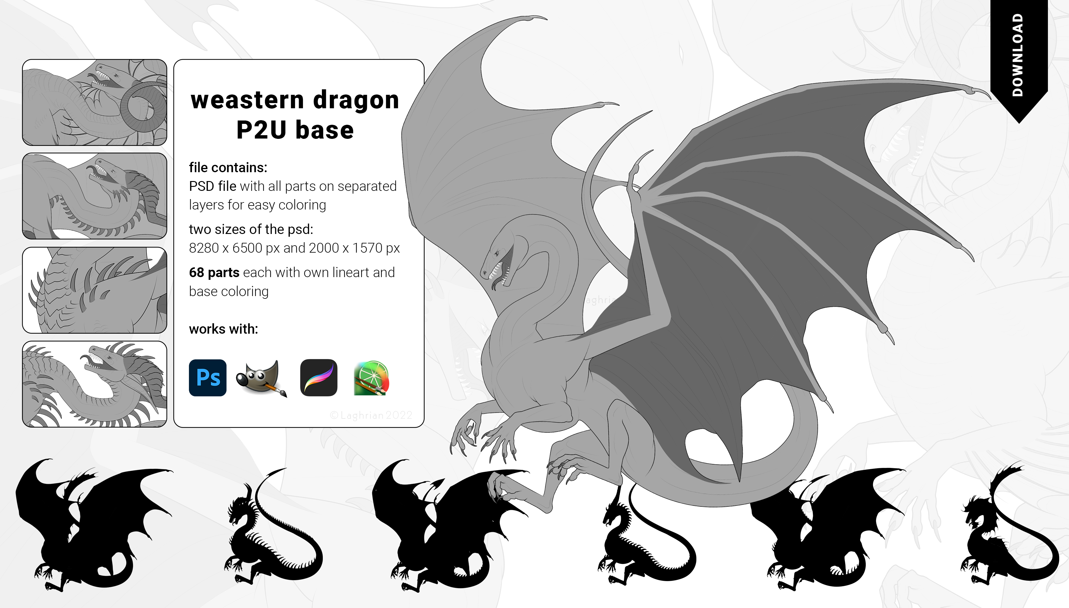 Weastern Dragon P2U Base with parts for sale by Laghrian on DeviantArt