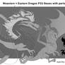 Western + Eastern Dragon P2U Bases x2 with parts