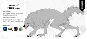 Werewolf P2U Lineart for sale by Laghrian