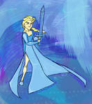 Elsa With Sword (Take 2) by queenelizathedog