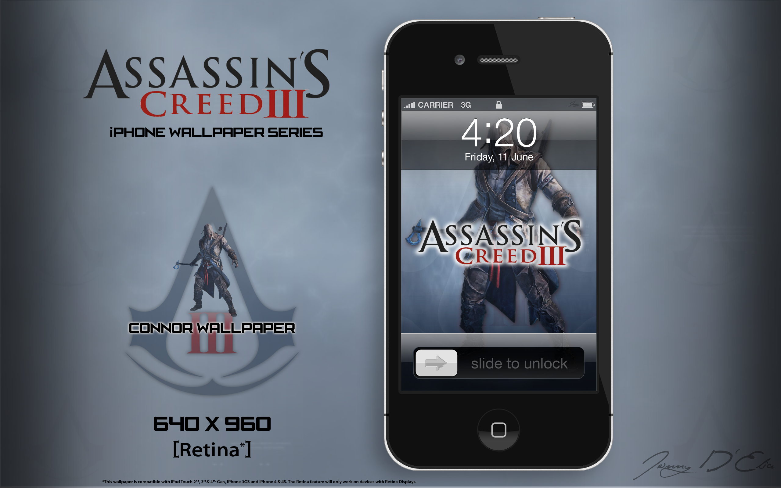 AC3 iPhone Retina Wallpaper - Connor