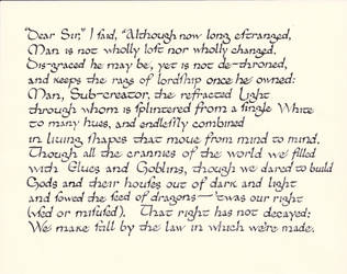 Calligraphy practice: a sonnet by J.R.R. Tolkien